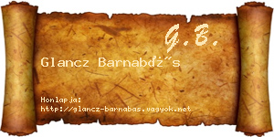Glancz Barnabás névjegykártya